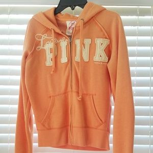 Orange Victoria Secret Zip-up Hoodie